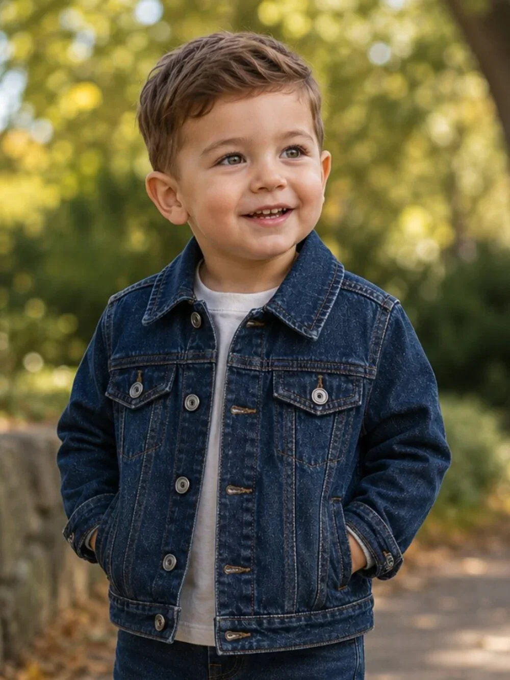 NWT The Children’s Place Toddler Boys Denim Jean Jacket Size 2T Dark Wash